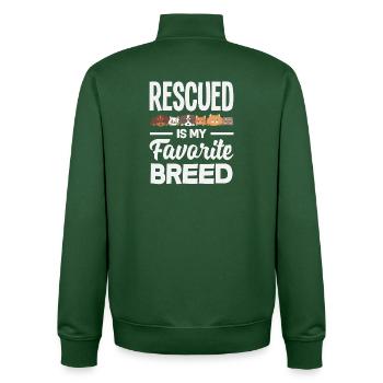 Foster Family Adopt Animal Rescue My - Unisex Organic Zip Sweatshirt by Stanley/Stella - bottle green - Back - AI Model Male 185 dark (185cm)