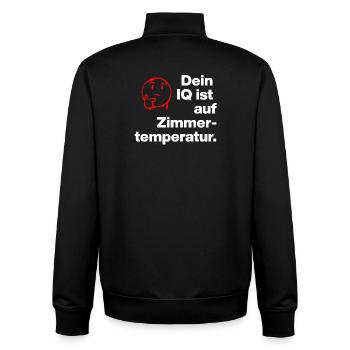 TON QI EST À TEMPÉRATURE AMBIANTE. SARCASME ESPIÈGLE - Sweat zippé unisexe en coton bio Stanley/Stella - noir - Dos - AI Model Male 185 light (185cm)