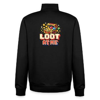 Loot to me | Pixel RPG Treasure Humor - Unisex Organic Zip Sweatshirt by Stanley/Stella - black - Back - AI Model Male 185 light (185cm)
