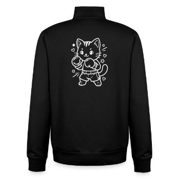 Boxen Kawaii Katze - Unisex Organic Zip Sweatshirt von Stanley/Stella - Schwarz - Hinten - AI Model Male 185 light (185cm)