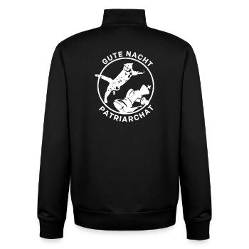 Gute Nacht Patriarchat Silhouette - Unisex Organic Zip Sweatshirt von Stanley/Stella - Schwarz - Hinten - AI Model Male 185 light (185cm)