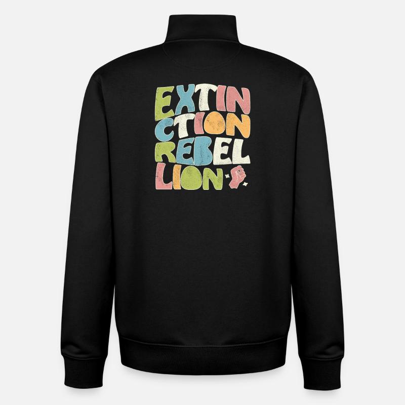 Extinction Rebellion rétro - Sweat zippé unisexe en coton bio Stanley/Stella - noir