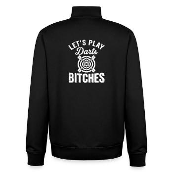 Let's Play Darts Bitches lustige Dartspielerin - Unisex Organic Zip Sweatshirt von Stanley/Stella - Schwarz - Hinten - AI Model Male 185 light (185cm)