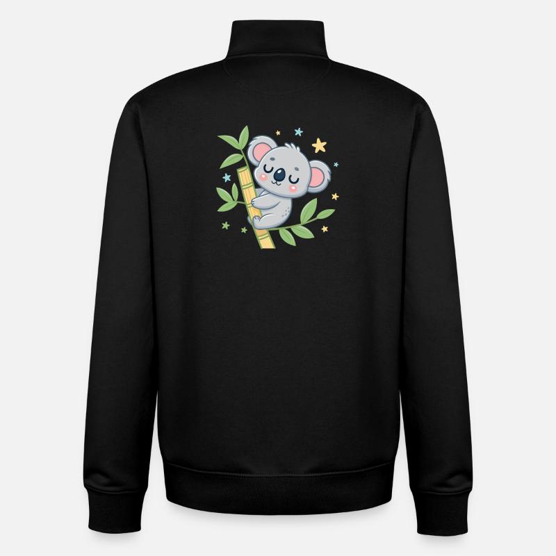 Koala auf Bambus-Träumerei - Unisex Organic Zip Sweatshirt von Stanley/Stella - Schwarz