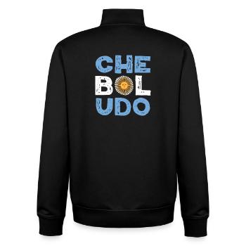 Che Boludo Argentina Vintage Typography Design - Unisex Organic Zip Sweatshirt von Stanley/Stella - Schwarz - Hinten - AI Model Male 185 light (185cm)