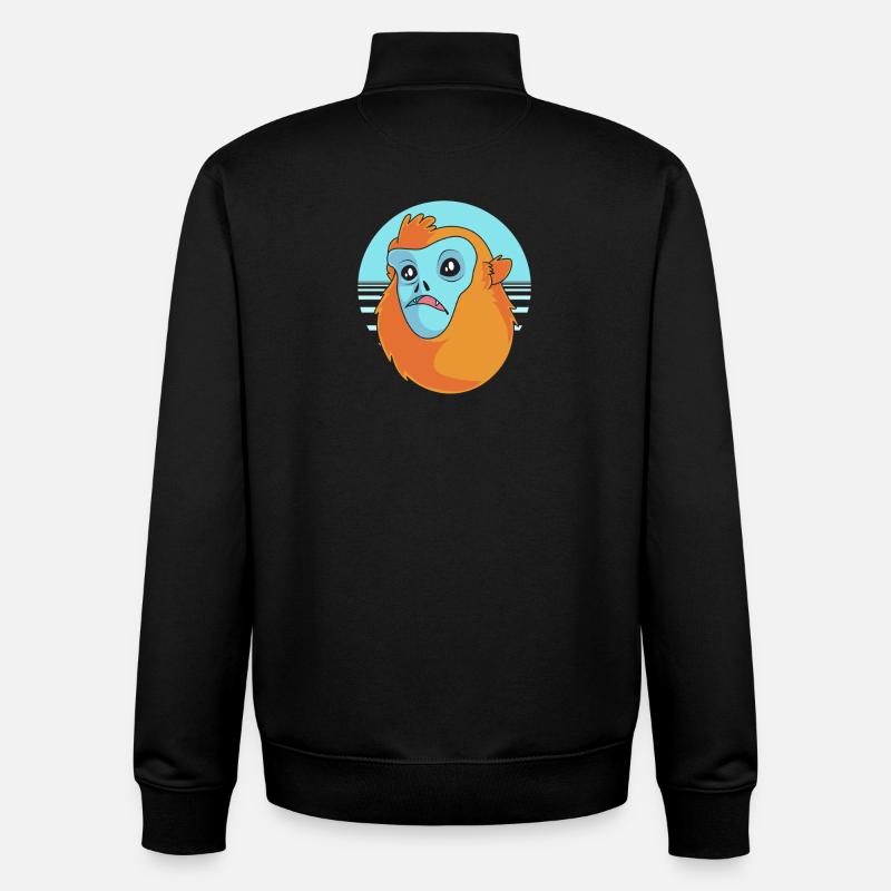 Snub-nosed monkey Monkey Chimpanzee - Unisex Organic Zip Sweatshirt by Stanley/Stella - black