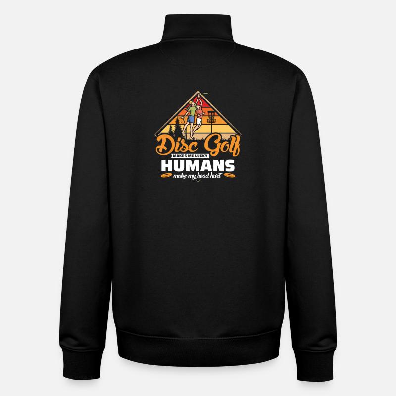 Cadeaux de disc golf Disc Golf - Sweat zippé unisexe en coton bio Stanley/Stella - noir