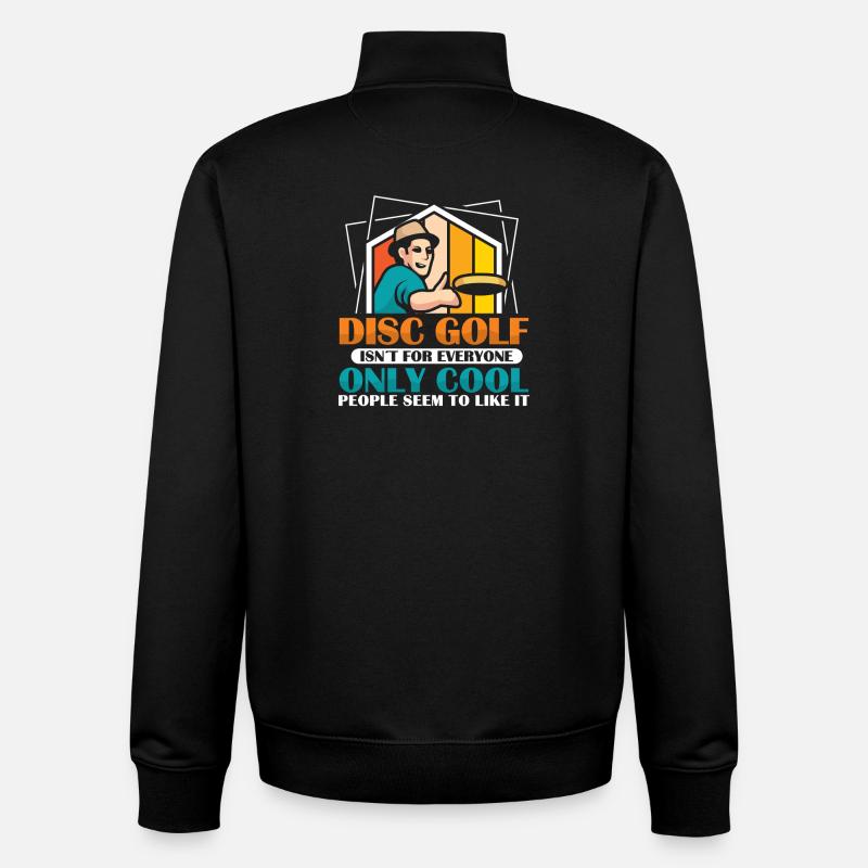 Cadeaux de disc golf Disc Golf - Sweat zippé unisexe en coton bio Stanley/Stella - noir