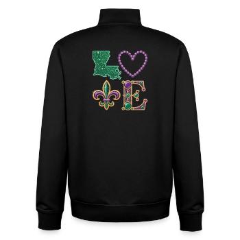 T-shirt Mardi Gras Louisiana – Carnival Love - Sweat zippé unisexe en coton bio Stanley/Stella - noir - Dos - AI Model Male 185 light (185cm)