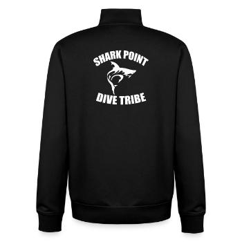 SHARK POINT DIVE TRIBE - Unisex Organic Zip Sweatshirt von Stanley/Stella - Schwarz - Hinten - AI Model Male 185 light (185cm)