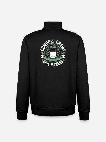 Compost Crews Soil Makers Gardeners - Unisex Organic Zip Sweatshirt by Stanley/Stella - black