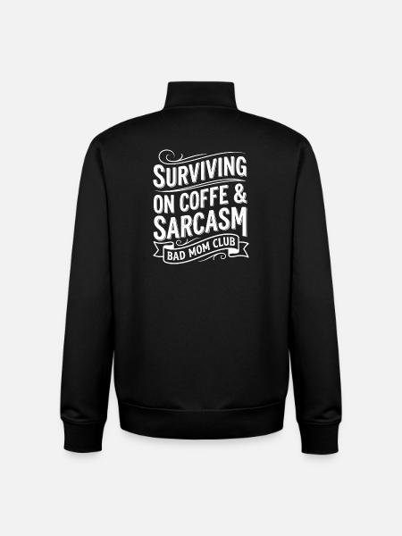 Bad Mom Coffee & Sarcasm Tee - Unisex Organic Zip Sweatshirt von Stanley/Stella - Schwarz