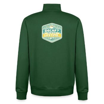 Kein Decaf Nie im Leben - Unisex Organic Zip Sweatshirt von Stanley/Stella - Flaschengrün - Hinten - AI Model Male 185 dark (185cm)