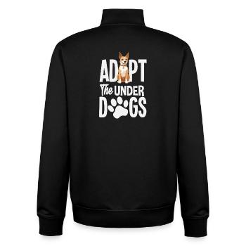 Refuge de sauvetage d’animaux Adopt Dogs - Sweat zippé unisexe en coton bio Stanley/Stella - noir - Dos - AI Model Male 185 light (185cm)