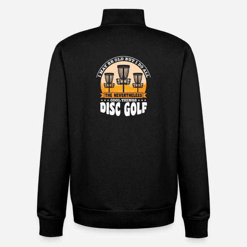Cadeaux de disc golf Disc Golf - Sweat zippé unisexe en coton bio Stanley/Stella - noir