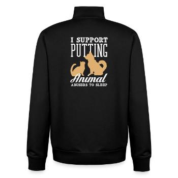 Les maltraitants d’animaux devraient dormir Les militants des droits des animaux - Sweat zippé unisexe en coton bio Stanley/Stella - noir - Dos - AI Model Male 185 light (185cm)
