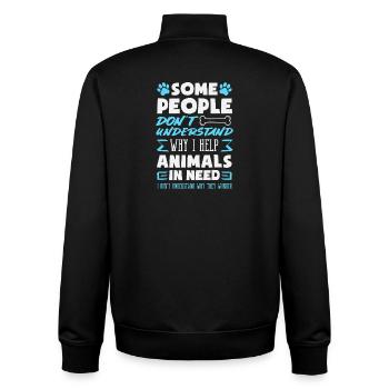 Refuge pour animaux de sauvetage d’animaux Famille d’accueil Adoption - Sweat zippé unisexe en coton bio Stanley/Stella - noir - Dos - AI Model Male 185 light (185cm)