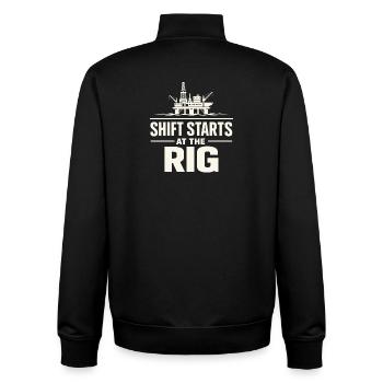 Offshore-bohrer-rig-bohrer Bohrboden Offshore - Unisex Organic Zip Sweatshirt von Stanley/Stella - Schwarz - Hinten - AI Model Male 185 light (185cm)