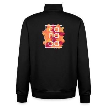 Canada Autumn Maple Leaves Design - Unisex Organic Zip Sweatshirt von Stanley/Stella - Schwarz - Hinten - AI Model Male 185 light (185cm)