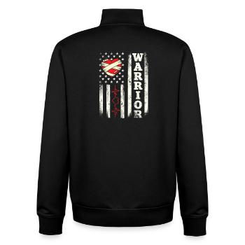 Genesung von Warrior Heart Attack Survivor - Unisex Organic Zip Sweatshirt von Stanley/Stella - Schwarz - Hinten - AI Model Male 185 light (185cm)