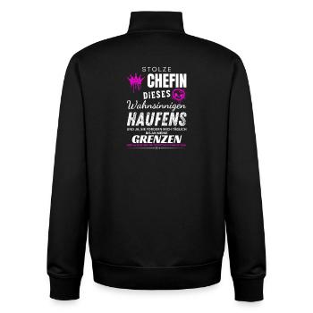 Stolze Chefin wahnsinniger Haufen Chefin Geschenke - Unisex Organic Zip Sweatshirt von Stanley/Stella - Schwarz - Hinten - AI Model Male 185 light (185cm)