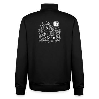 Kawaii Katze Beachvolleyball - Unisex Organic Zip Sweatshirt von Stanley/Stella - Schwarz - Hinten - AI Model Male 185 light (185cm)