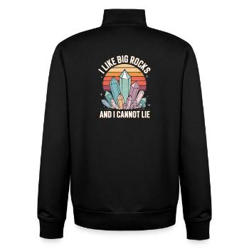  I Like Big Rocks And I Cannot Lie Retro Kristalle - Unisex Organic Zip Sweatshirt von Stanley/Stella - Schwarz - Hinten - AI Model Male 185 light (185cm)