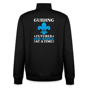 Girl Scout Leader Guiding Futures Scout - Unisex Organic Zip Sweatshirt von Stanley/Stella - Schwarz - Hinten - AI Model Male 185 light (185cm)