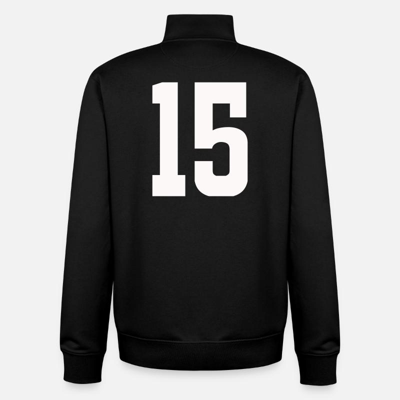 Numéro 15 - Sweat zippé unisexe en coton bio Stanley/Stella - noir