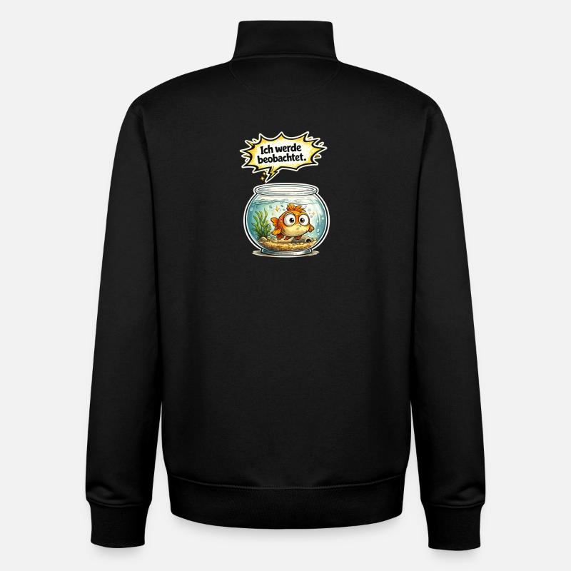 Cadeau de l’humour des poissons - Sweat zippé unisexe en coton bio Stanley/Stella - noir
