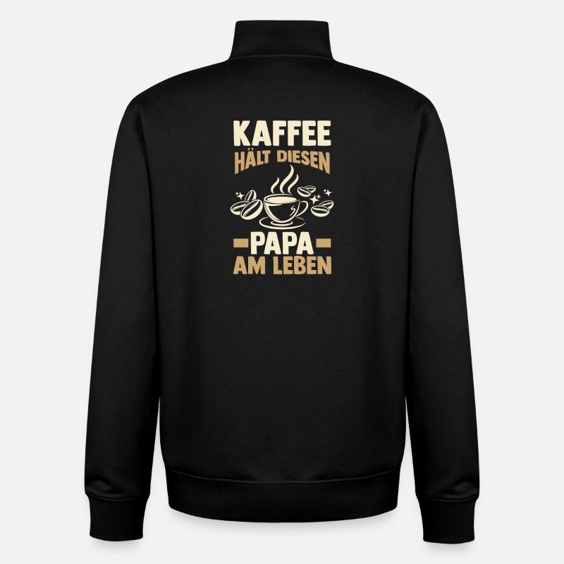Coffee Father Father's Day Dad - Unisex Organic Zip Sweatshirt by Stanley/Stella - black
