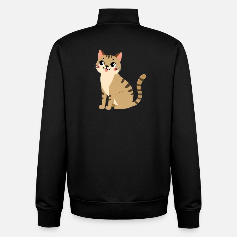 Katze - Unisex Organic Zip Sweatshirt von Stanley/Stella - Schwarz