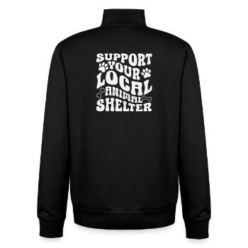 Soutenez votre refuge local - Sweat zippé unisexe en coton bio Stanley/Stella - noir - Dos - AI Model Male 185 light (185cm)
