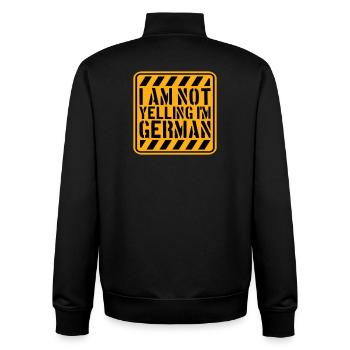 I Am Not Yelling I'm German Lustig Deutsch Spruch - Unisex Organic Zip Sweatshirt by Stanley/Stella - black - Back - AI Model Male 185 light (185cm)