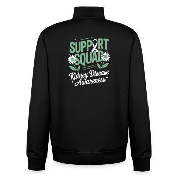 Grünes Band des Support Squad Kidney Awareness - Unisex Organic Zip Sweatshirt von Stanley/Stella - Schwarz - Hinten - AI Model Male 185 light (185cm)