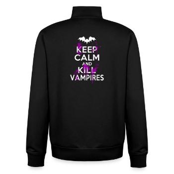 Keep Calm And Kill Vampires Spiritosa Divertente - Sweat zippé unisexe en coton bio Stanley/Stella - noir - Dos - AI Model Male 185 light (185cm)