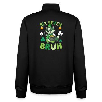 St. Patrick's Day Raccoon - Unisex Organic Zip Sweatshirt by Stanley/Stella - black - Back - AI Model Male 185 light (185cm)