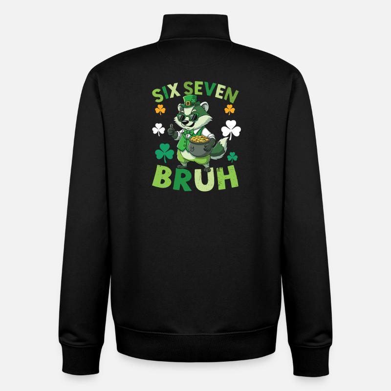 Raton laveur de la Saint-Patrick - Sweat zippé unisexe en coton bio Stanley/Stella - noir
