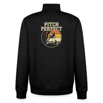 Pitch Perfect Klettern Retro Berge - Unisex Organic Zip Sweatshirt von Stanley/Stella - Schwarz - Hinten - AI Model Male 185 light (185cm)