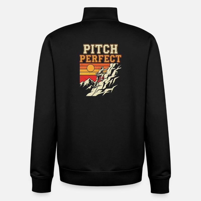 Pitch Perfect Climbing Alpine Sunset - Unisex sweatshirt med dragkedja i ekologisk bomull Stanley/Stella - svart