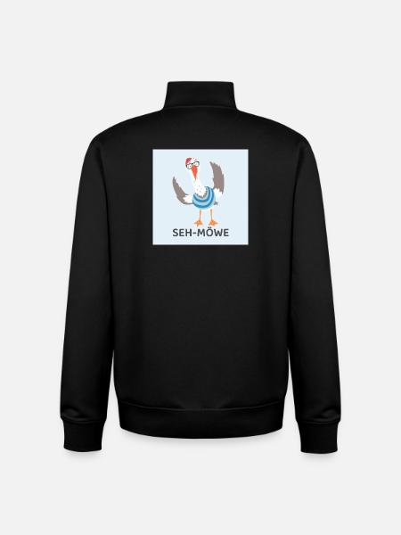 SEH-MÖWE – Funny Seagull - Unisex Organic Zip Sweatshirt by Stanley/Stella - black