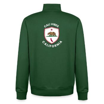 Cali Vibes California Shield - Unisex Organic Zip Sweatshirt von Stanley/Stella - Flaschengrün - Hinten - AI Model Male 185 dark (185cm)