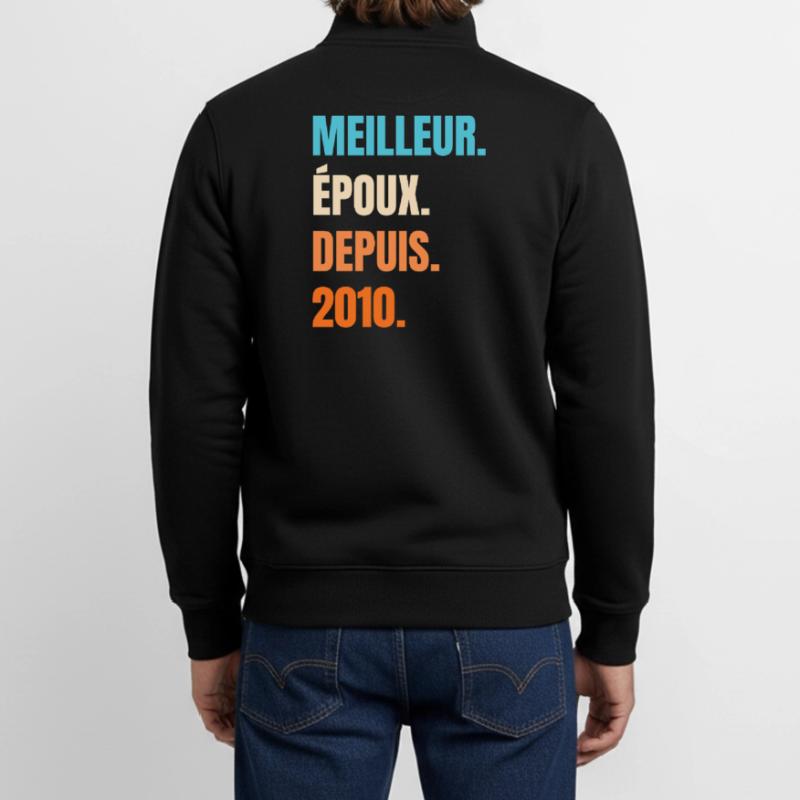 Bester Ehemann seit 2010 Geschenk-Ehemann Unisex Organic Zip Sweatshirt von Stanley/Stella