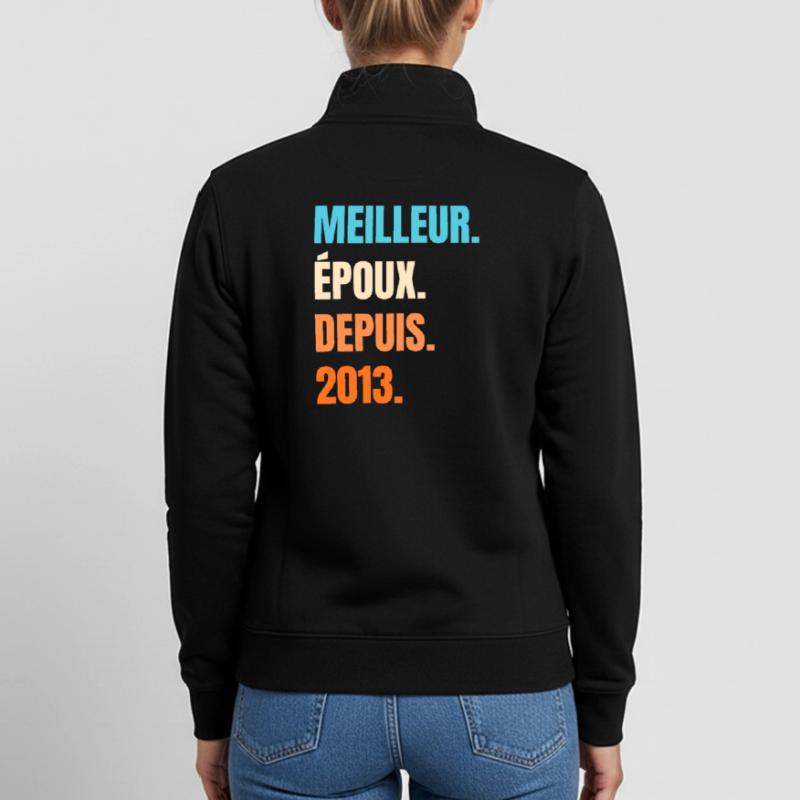 Bester Ehemann seit 2013 Geschenk-Ehemann Unisex Organic Zip Sweatshirt von Stanley/Stella