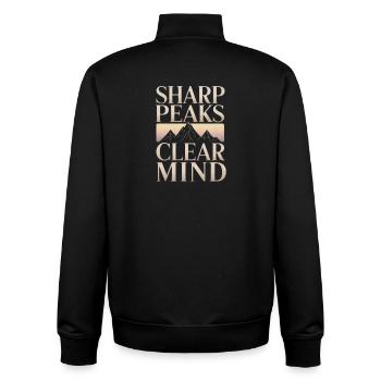 Sharp Peaks Clear Mind Mountain Design - Sweat zippé unisexe en coton bio Stanley/Stella - noir - Dos - AI Model Male 185 light (185cm)