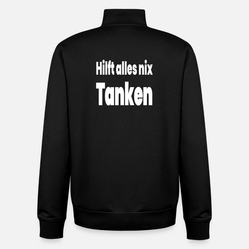 refuel - Unisex Organic Zip Sweatshirt by Stanley/Stella - black