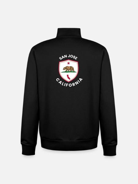 San Jose Shield Bear Emblem - Unisex Organic Zip Sweatshirt by Stanley/Stella - black