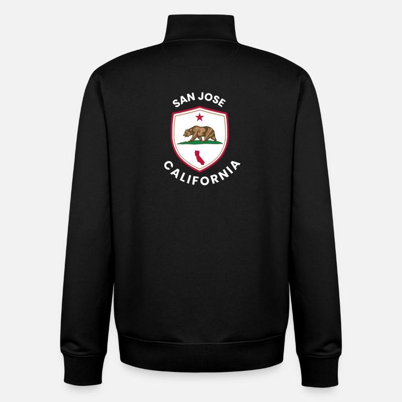 San Jose Shield Bear Emblem - Unisex Organic Zip Sweatshirt von Stanley/Stella - Schwarz