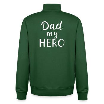 Dad My Hero – Helden-Vater Motiv - Unisex Organic Zip Sweatshirt von Stanley/Stella - Flaschengrün - Hinten - AI Model Male 185 dark (185cm)