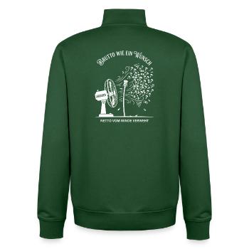 Brutto Wie Ein Wunsch Netto Vom Winde Verweht - Unisex Organic Zip Sweatshirt von Stanley/Stella - Flaschengrün - Hinten - AI Model Male 185 dark (185cm)